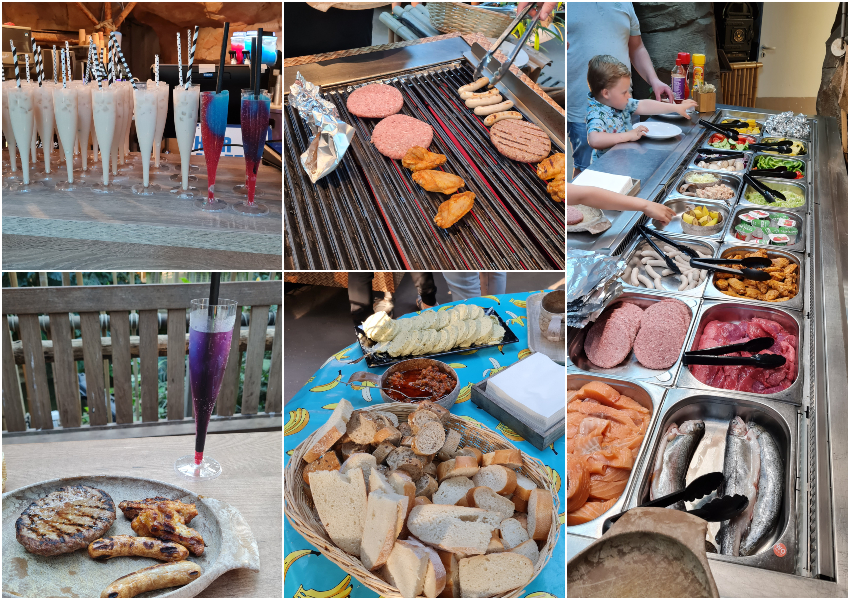 Barbecuebuffet met vlees, vis en brood