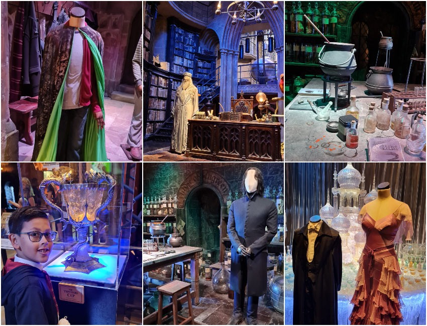 Verschillende sets en props uit de Harry Potter films